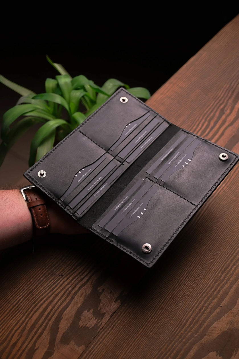 Lange Portemonnee met Dubbele Drukknopen