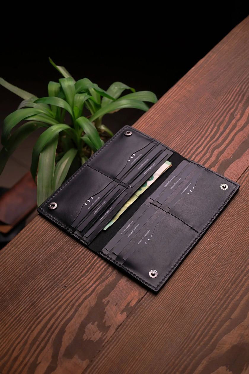 Lange Portemonnee met Dubbele Drukknopen