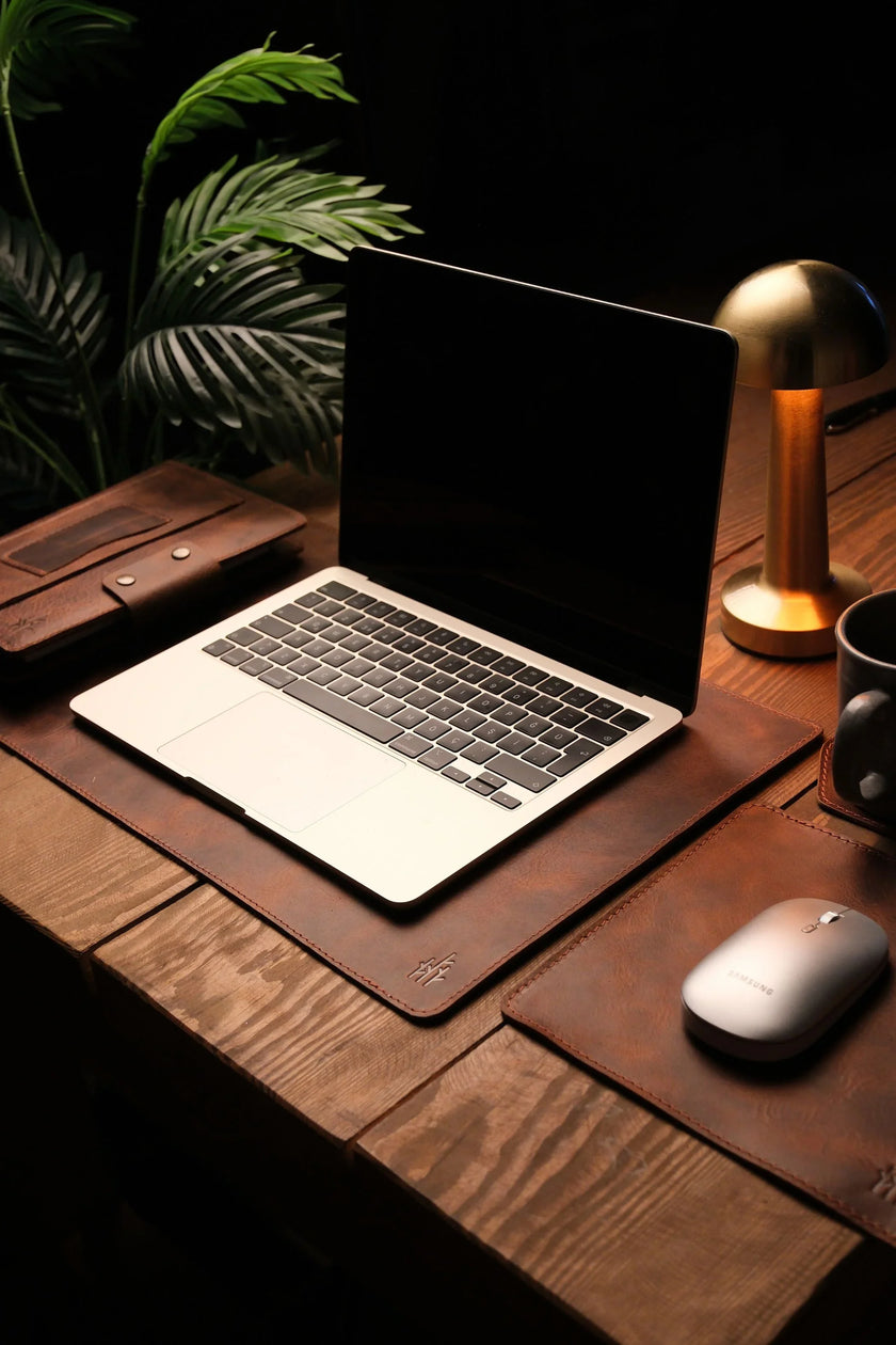 Leren Laptop Bureau en Muis Mat