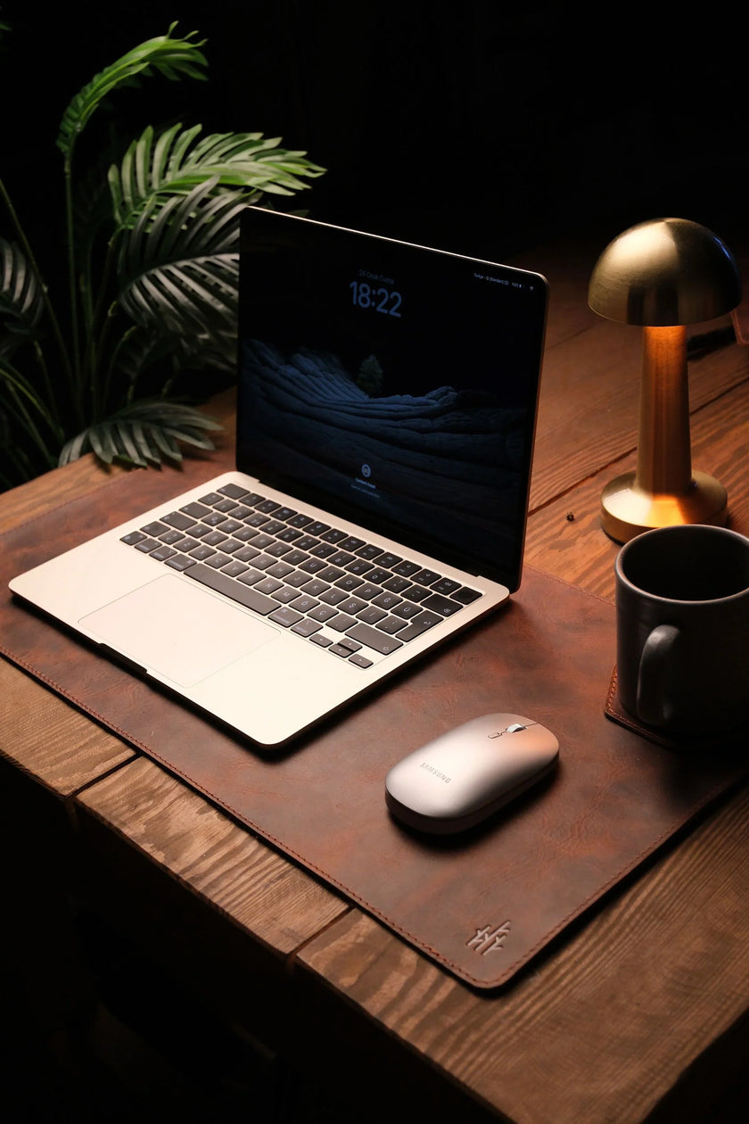 Leren Laptop Bureau en Muis Mat