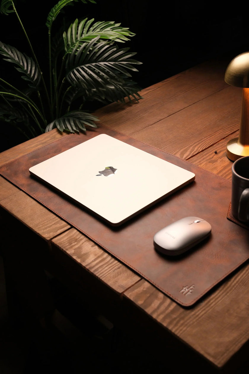 Leren Laptop Bureau en Muis Mat