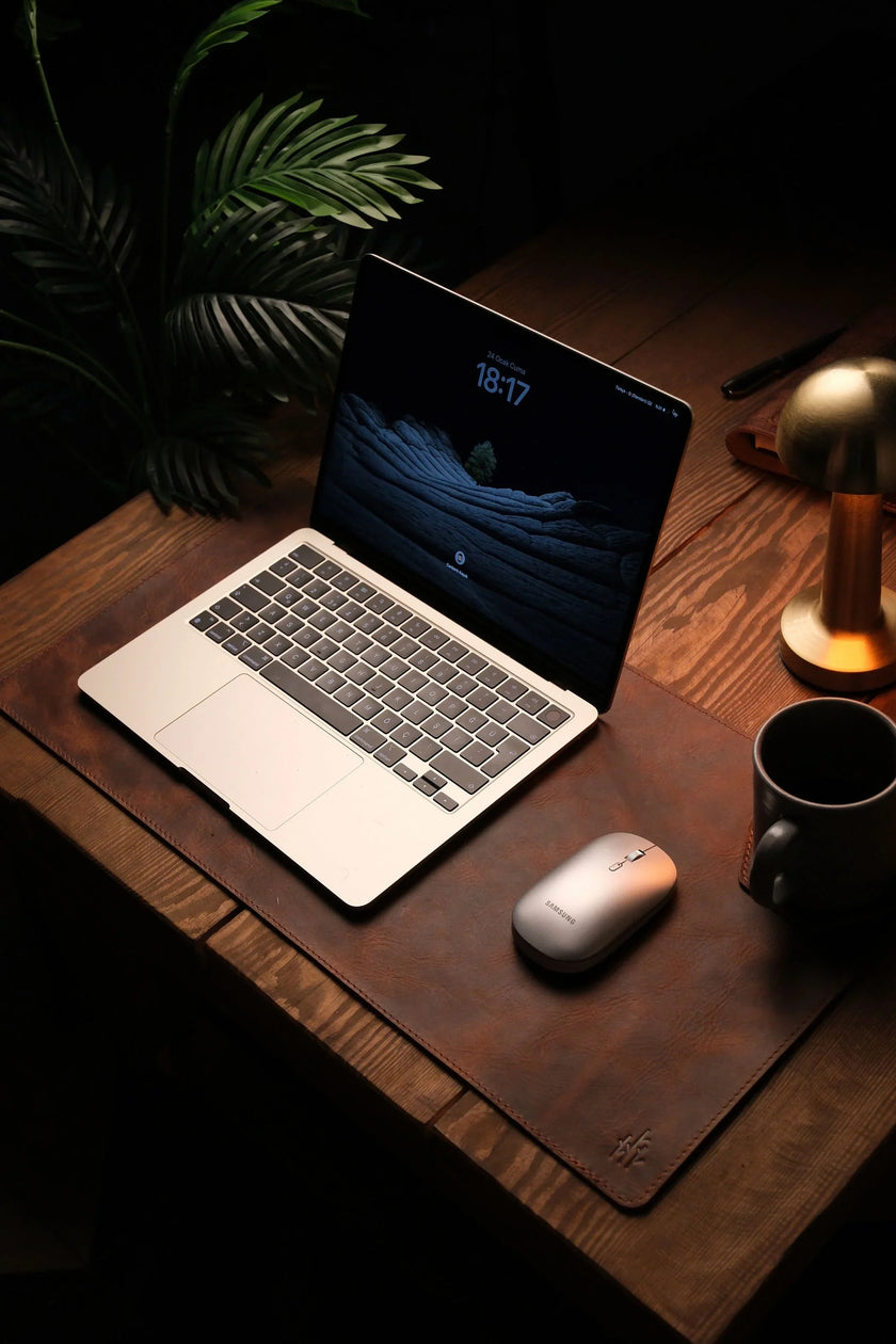 Leren Laptop Bureau en Muis Mat