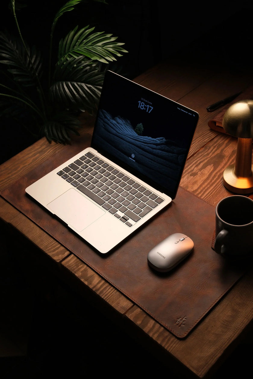 Leren Laptop Bureau en Muis Mat