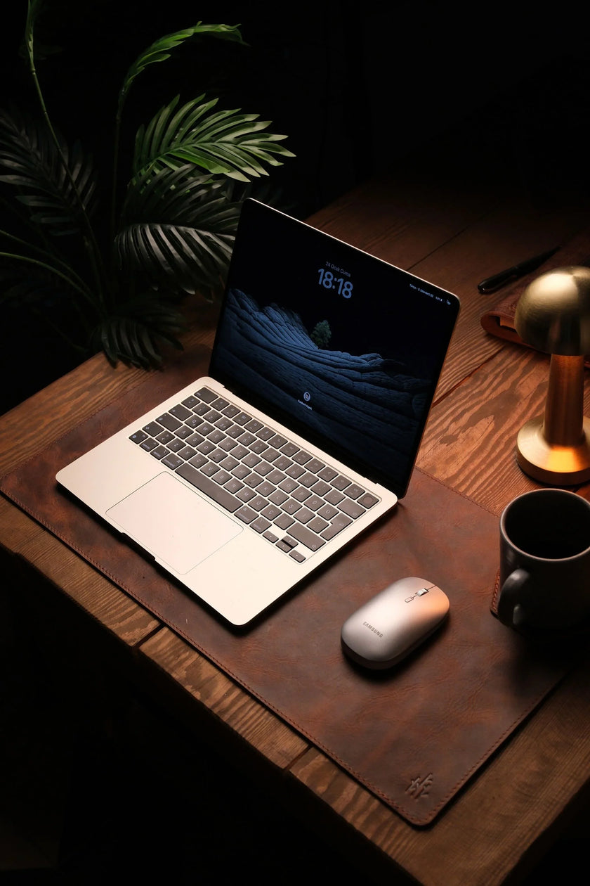 Leren Laptop Bureau en Muis Mat