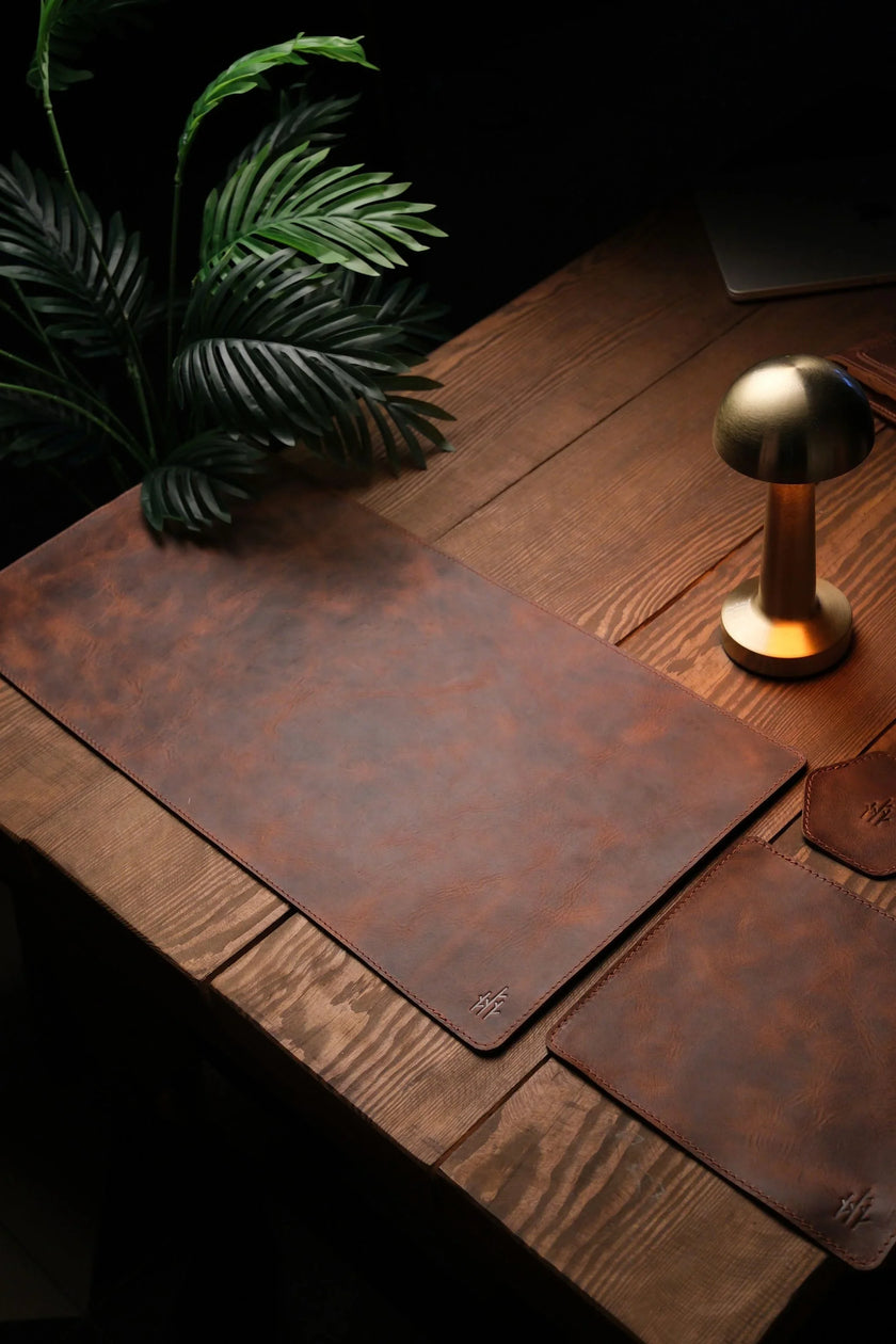 Leren Laptop Bureau en Muis Mat