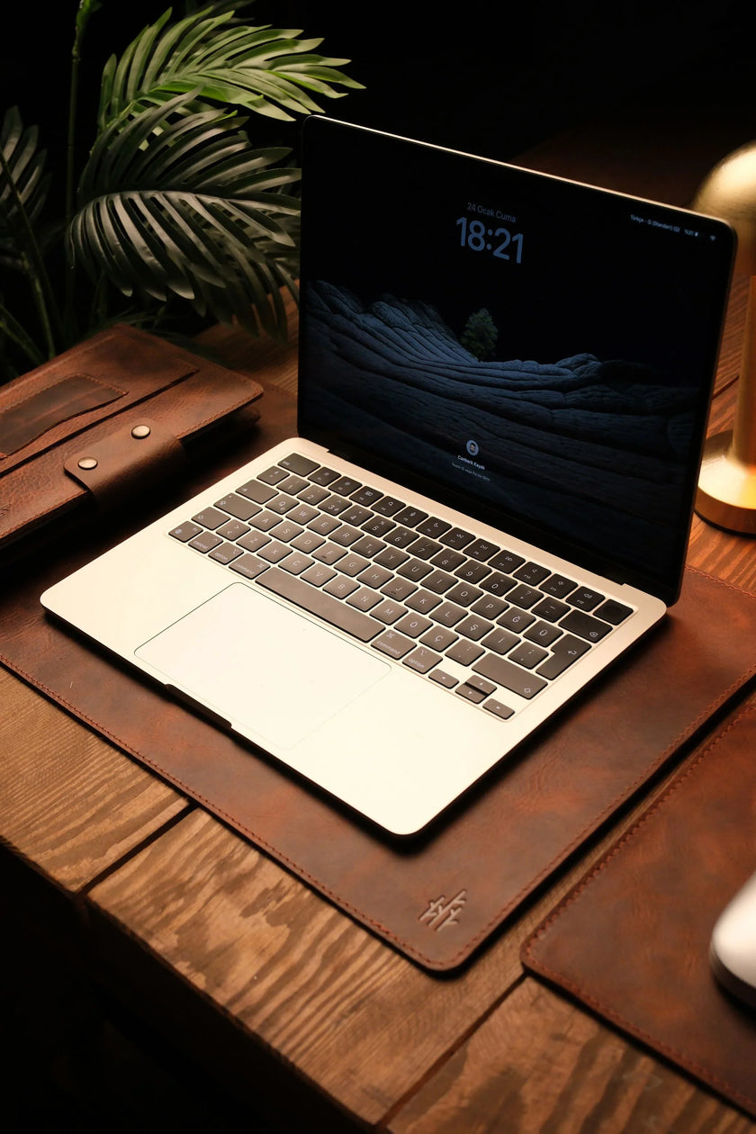 Leren Laptop Bureau en Muis Mat