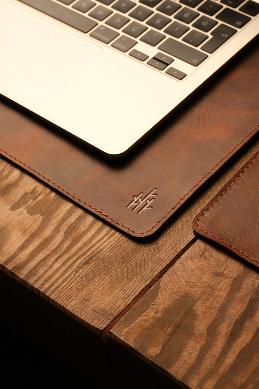 Leren Laptop Bureau en Muis Mat