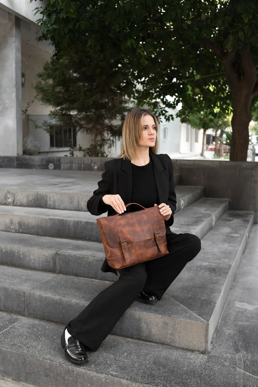 Dorian Leren Messenger en Laptoptas