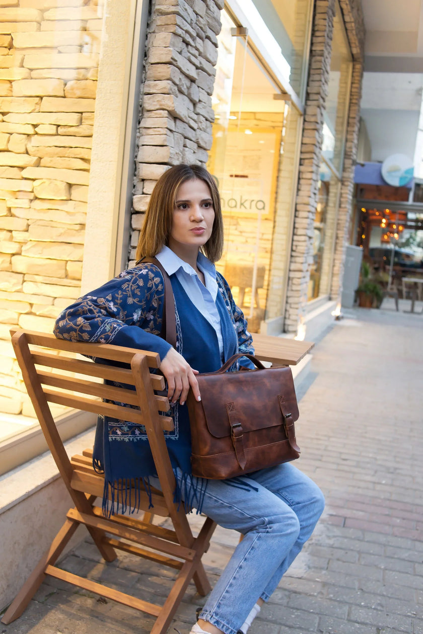 Dorian Leren Messenger en Laptoptas