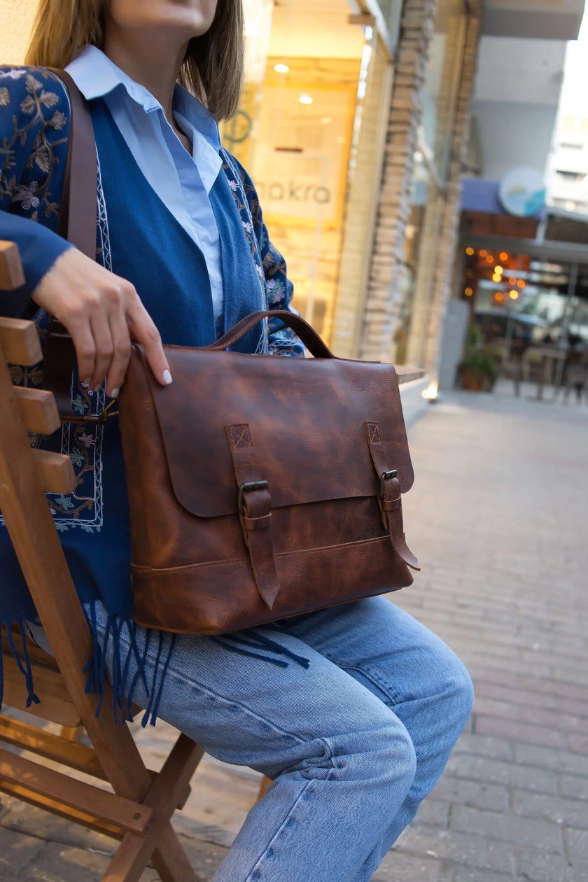 Dorian Leren Messenger en Laptoptas