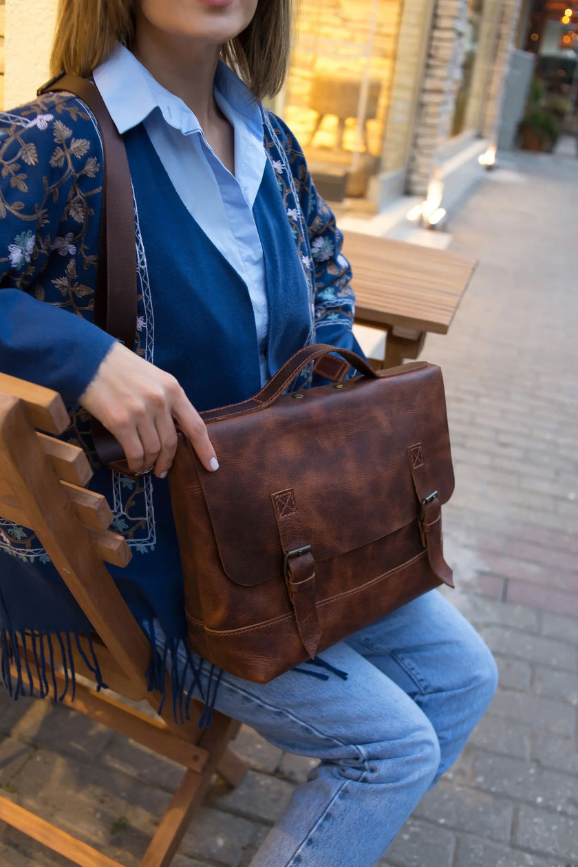 Dorian Leren Messenger en Laptoptas