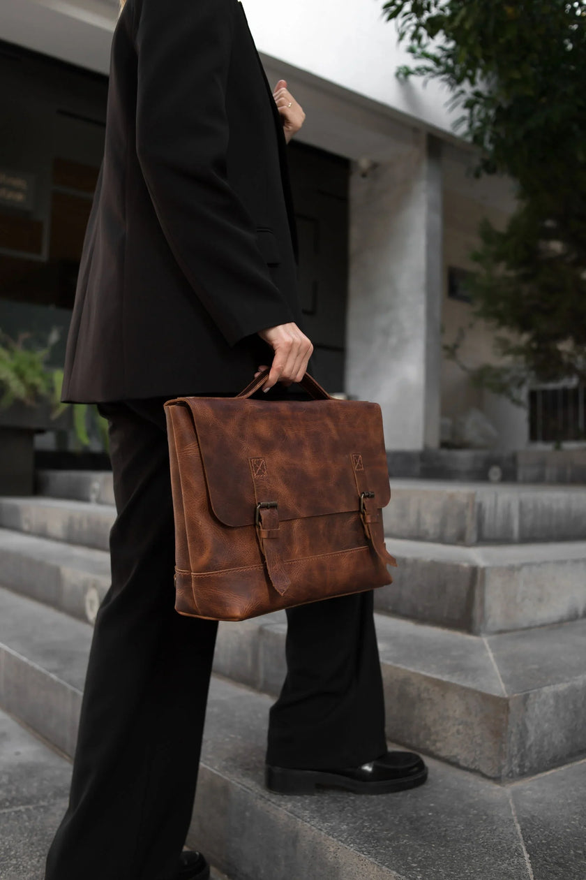 Dorian Leren Messenger en Laptoptas