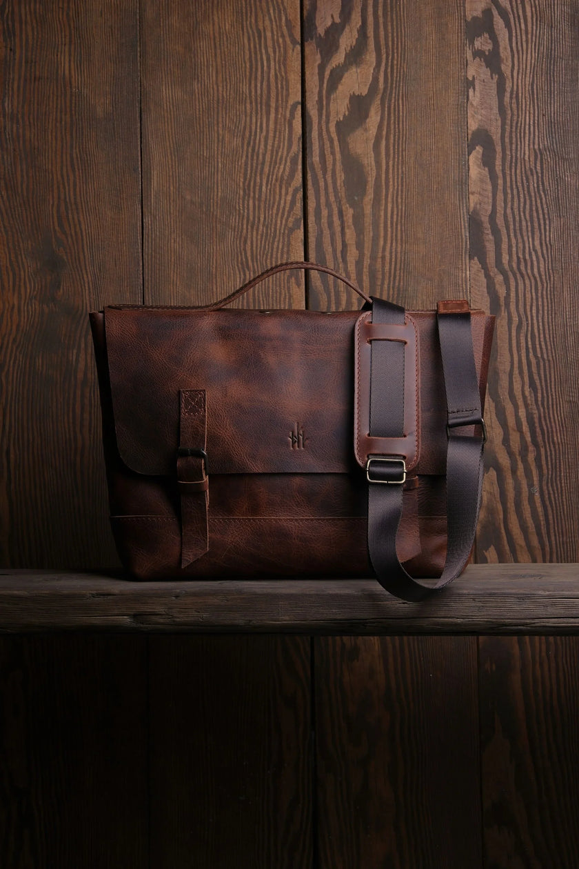 Dorian Leren Messenger en Laptoptas