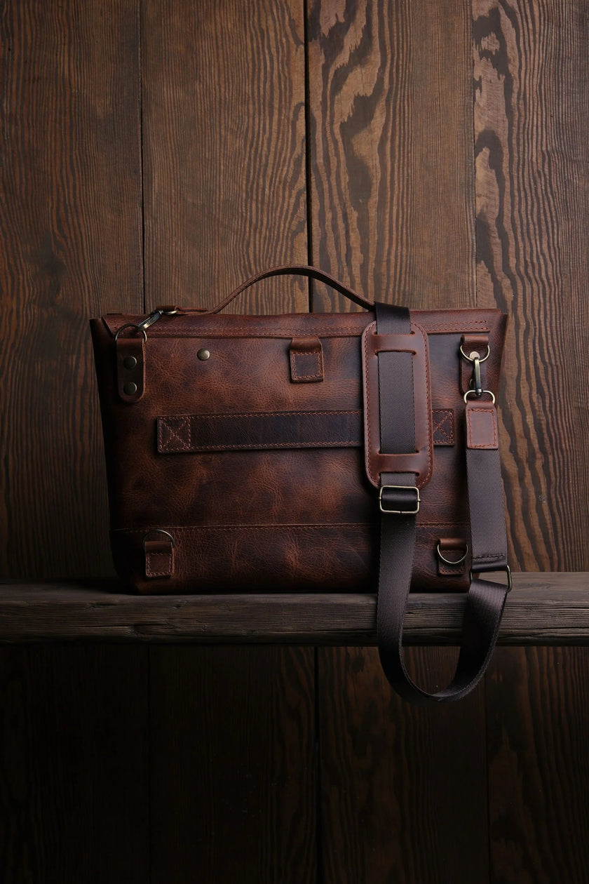 Dorian Leren Messenger en Laptoptas