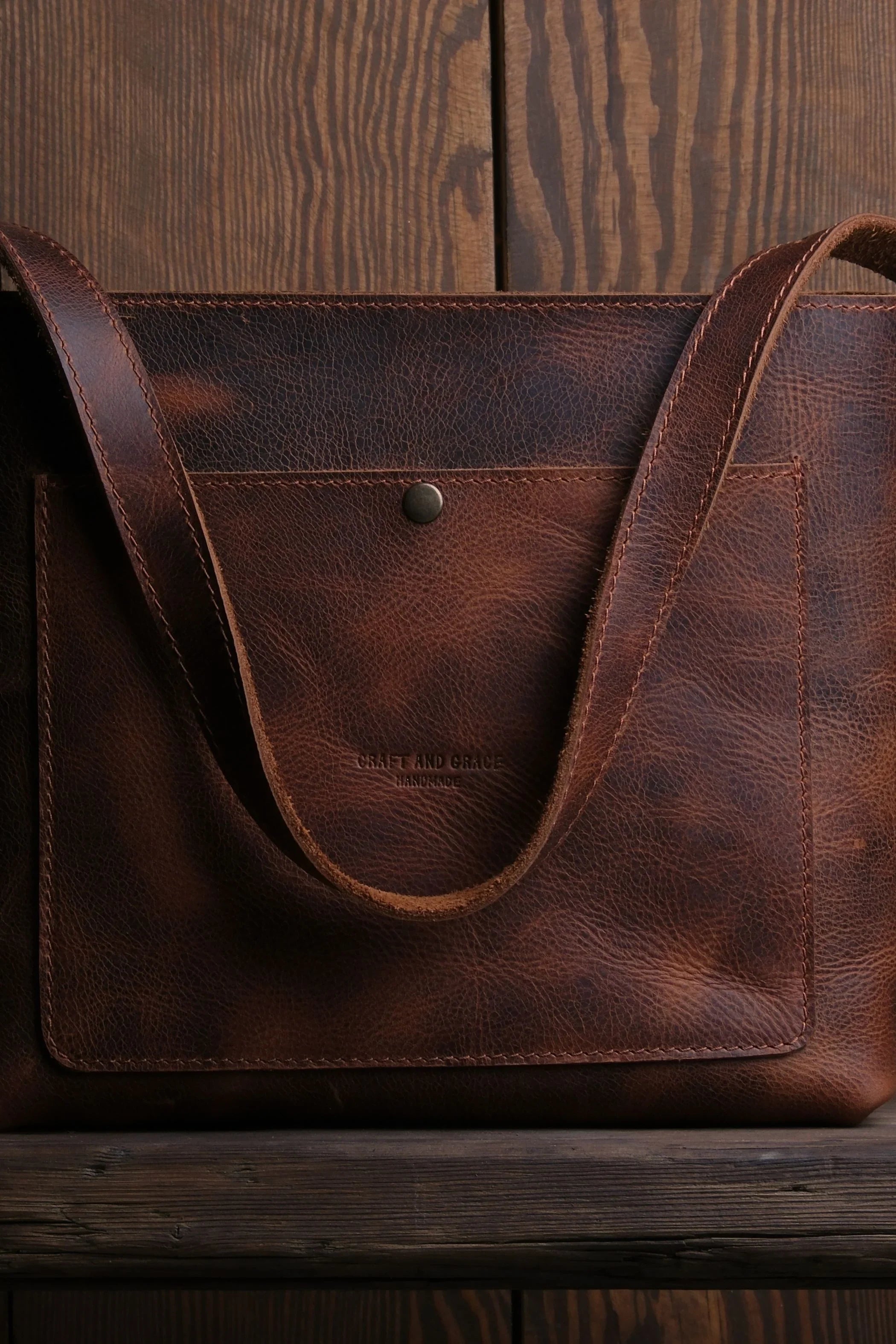 Elara Leer Tote Tas